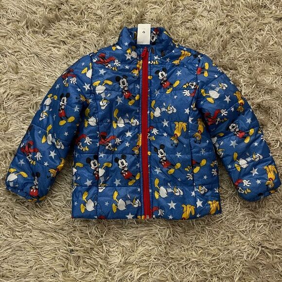 Blue Disney Mickey Mouse Puffer Jacket size 4